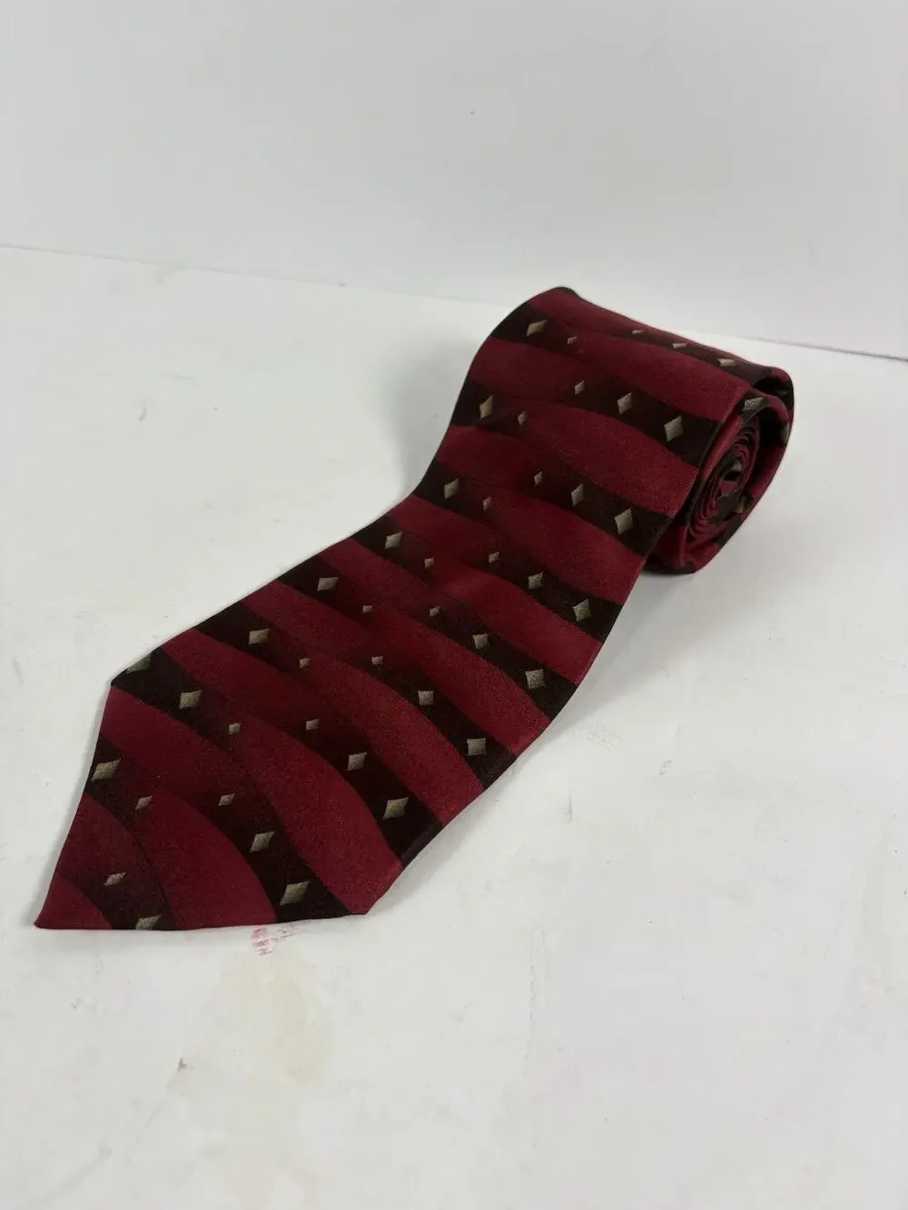 Grateful Dead Tie I Hear A Voice 17th Set VTG 1996 Burgundy Geometric X-Long
